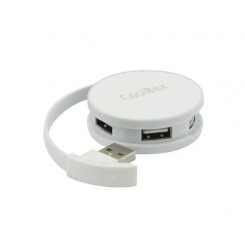 Hub 4 Portas USB 2.0 Coolbox - Branco